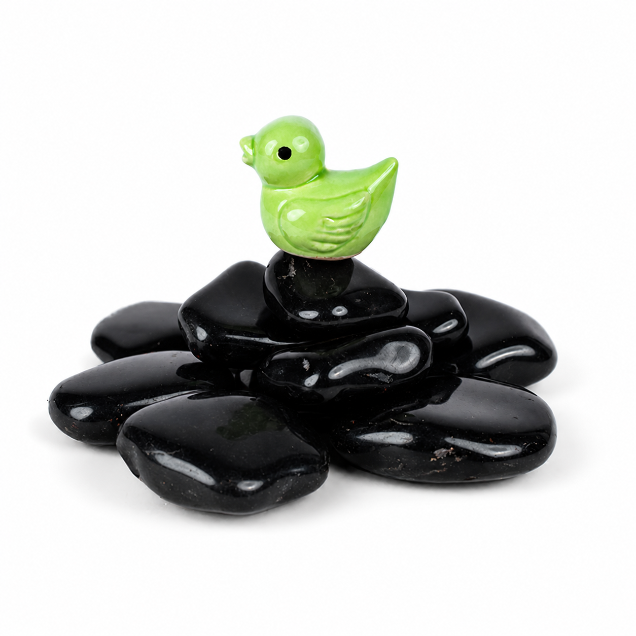 Premium Black Flat Pebbles